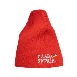 Шапка coFEE з принтом Слава Україні червона - 3000-5/6 Шапка coFEE з принтом Слава Україні червона - 3000-5/6